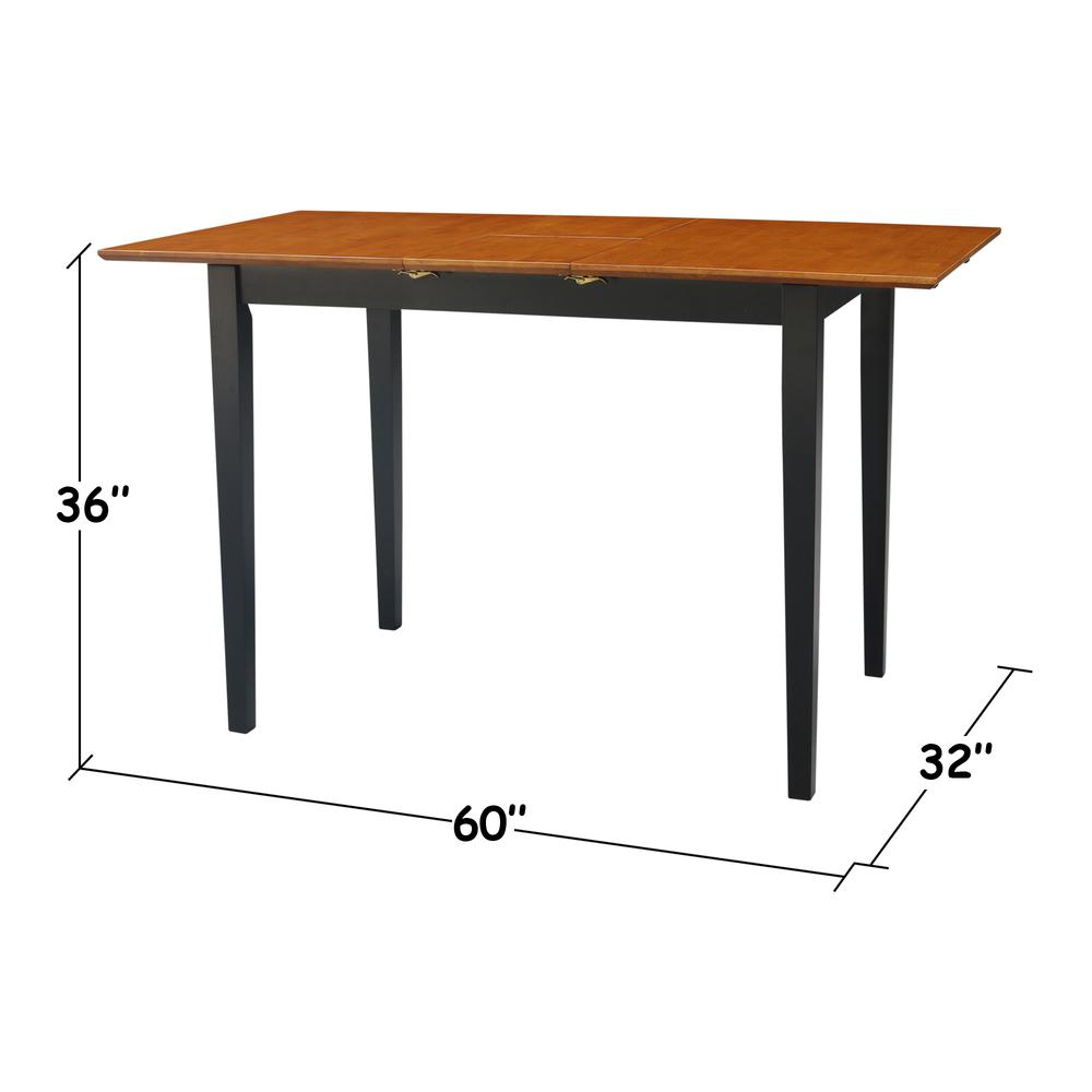 Table With Butterfly Extension - Counter Height, Black/Cherry. Picture 1