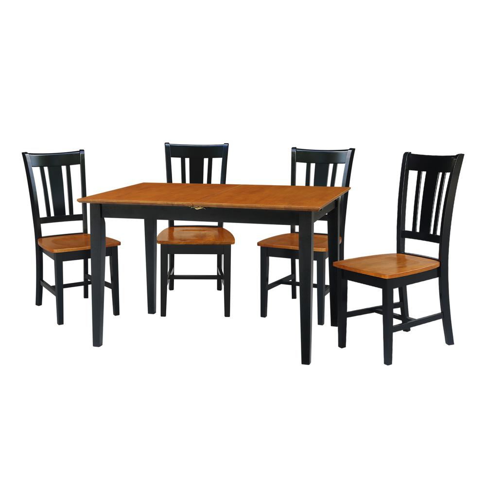 32X48 Dining Table With 4 San Remo Chairs, Black/Cherry. Picture 2