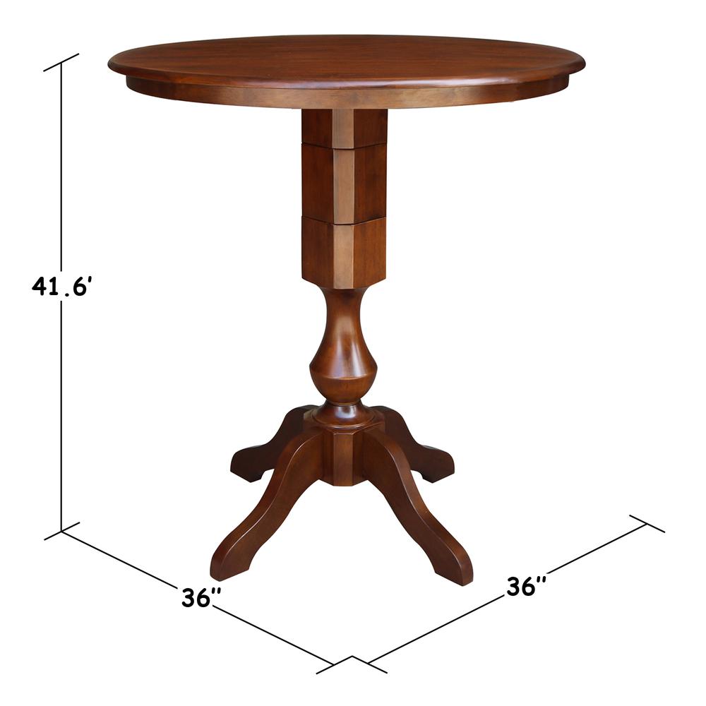 36" Round Top Pedestal Table - 28.9"H, Espresso. Picture 15