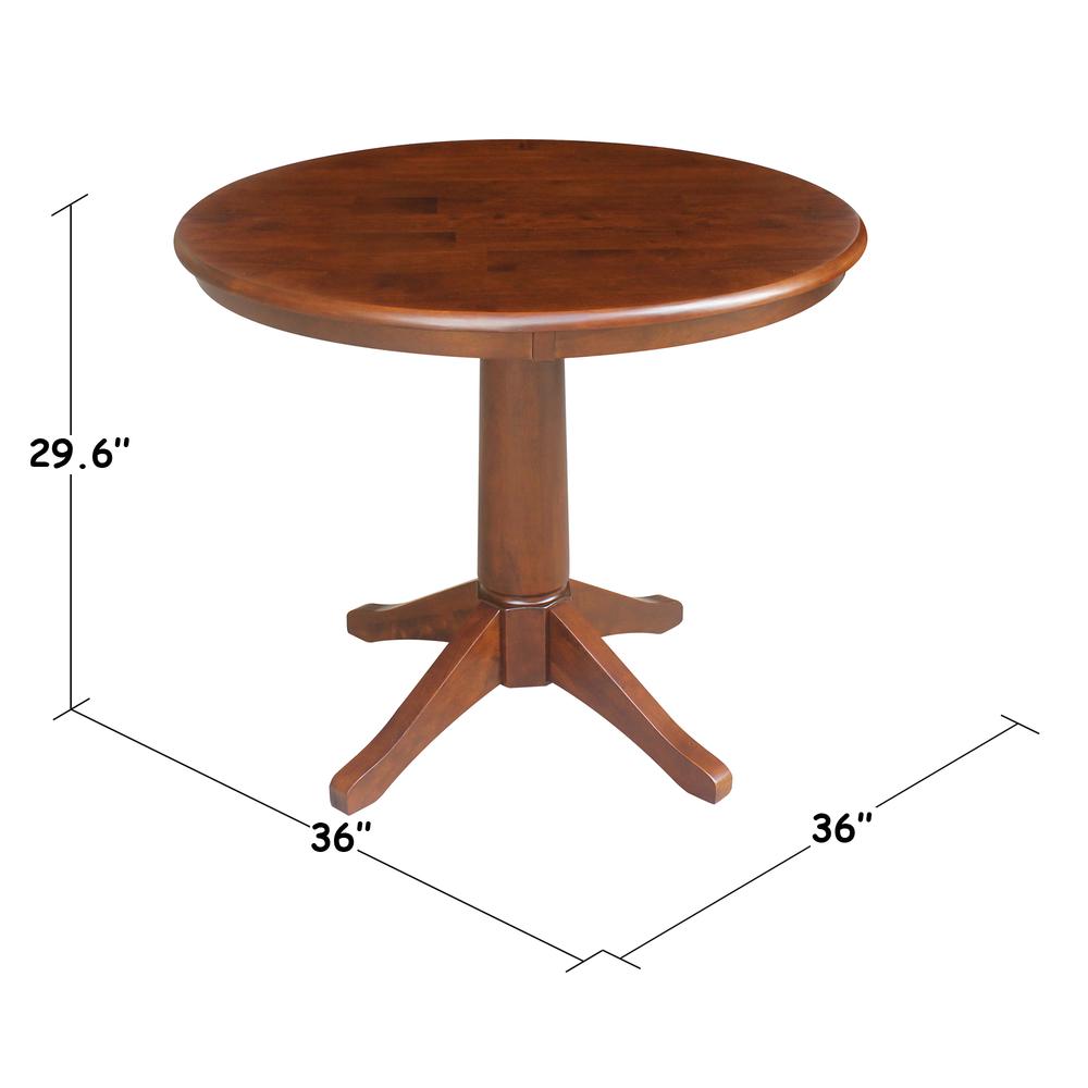 36" Round Top Pedestal Table - 28.9"H, Espresso. Picture 22