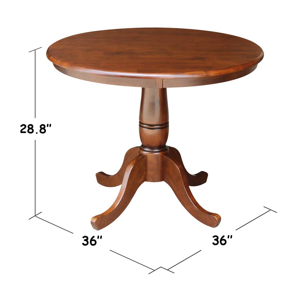 36" Round Top Pedestal Table - 28.9"H, Espresso. The main picture.