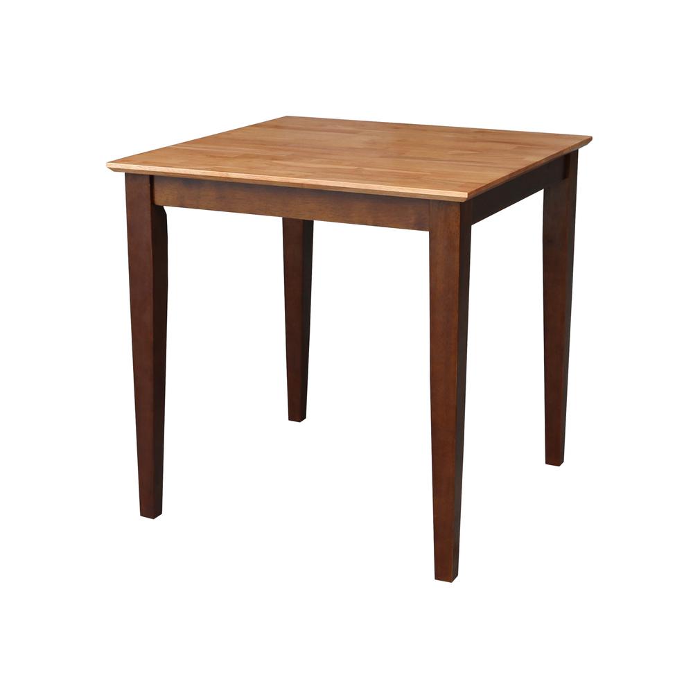 Solid Wood Top Table, Cinnamon/Espresso. Picture 8