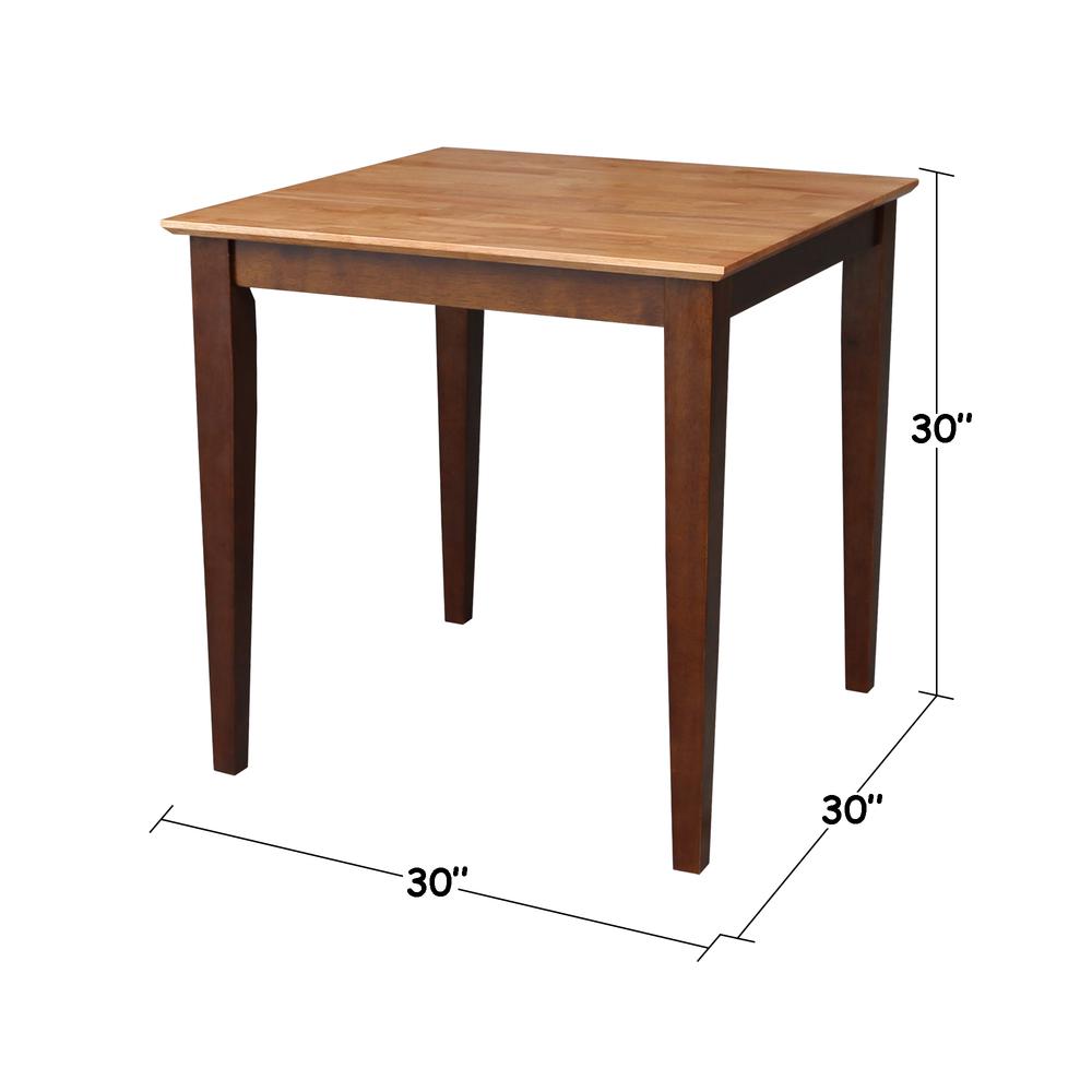 Solid Wood Top Table, Cinnamon/Espresso. Picture 1