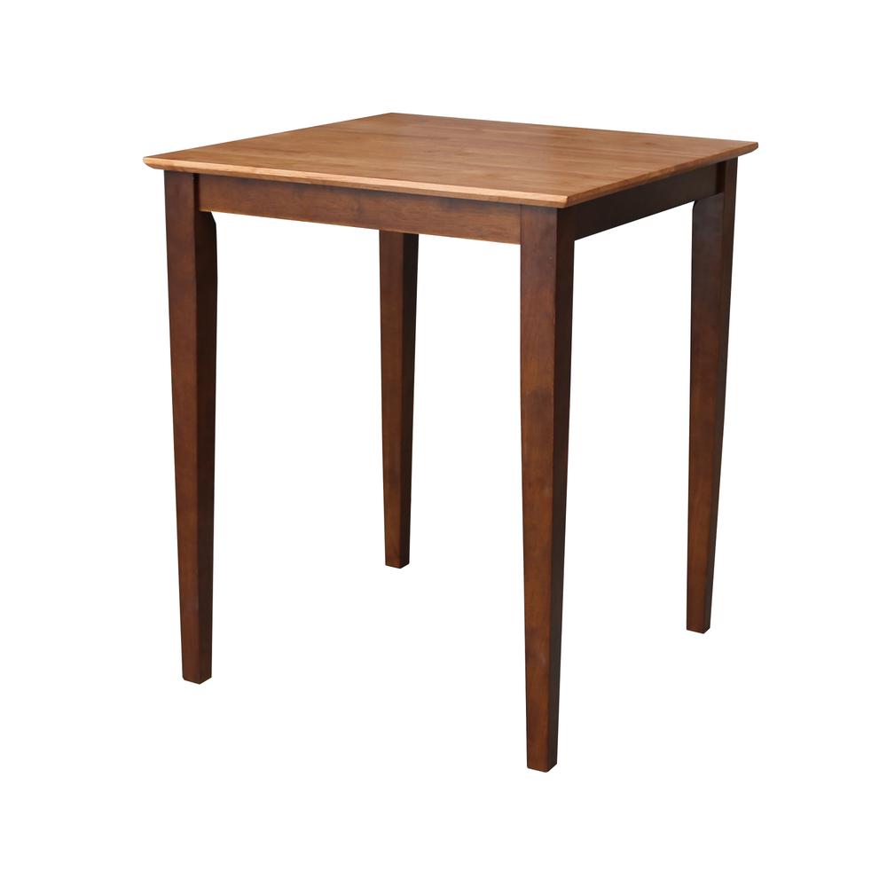Solid Wood Top Table, Cinnamon/Espresso. Picture 5