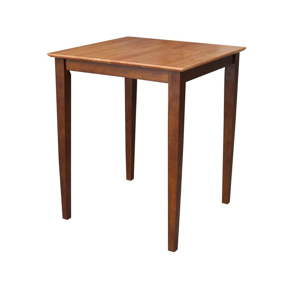 Solid Wood Top Table, Cinnamon/Espresso. Picture 3