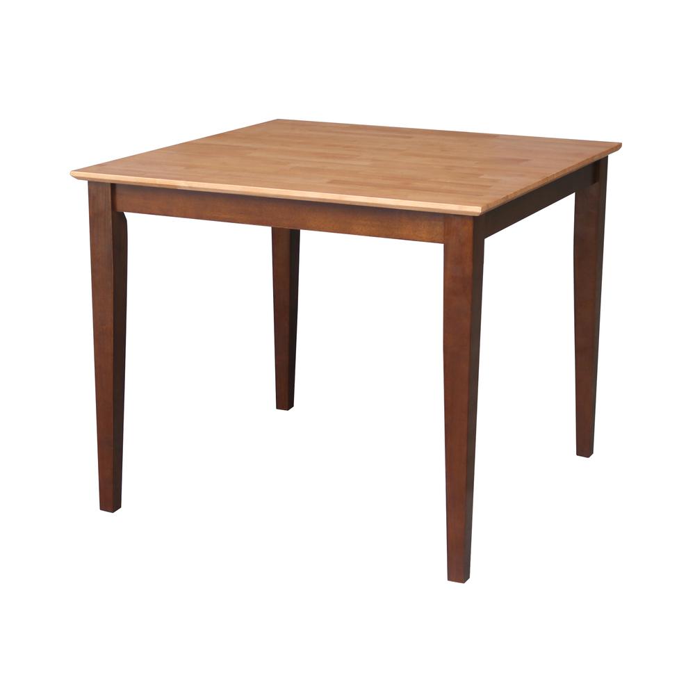 Solid Wood Top Table, Cinnamon/Espresso. Picture 8