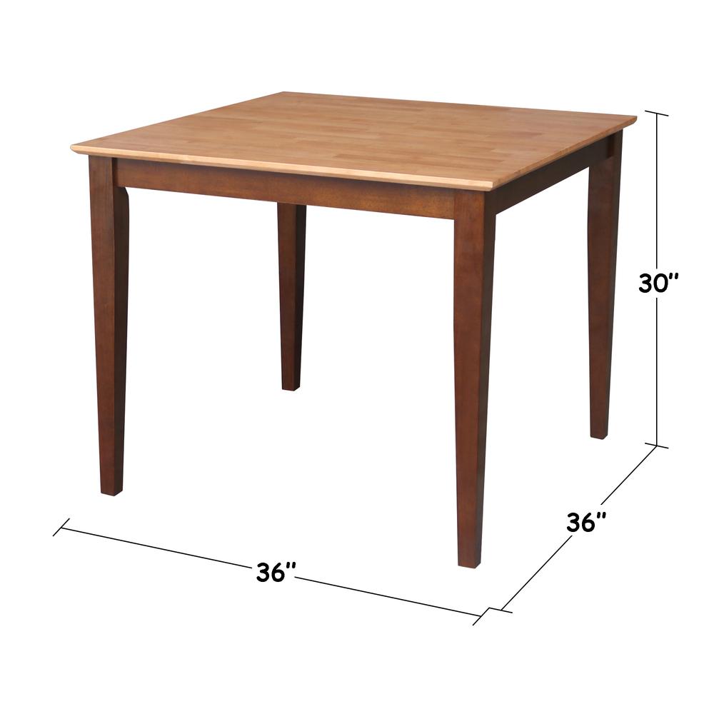Solid Wood Top Table, Cinnamon/Espresso. Picture 1