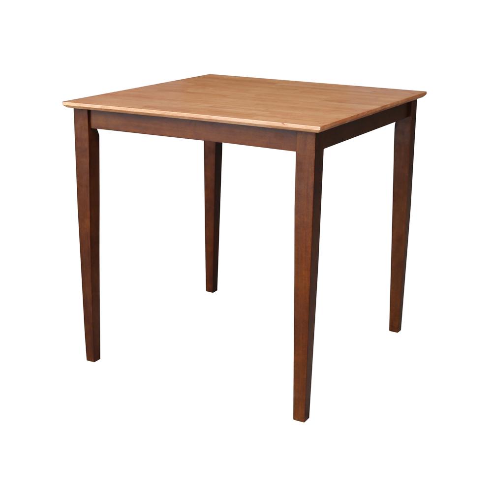Solid Wood Top Table, Cinnamon/Espresso. Picture 5