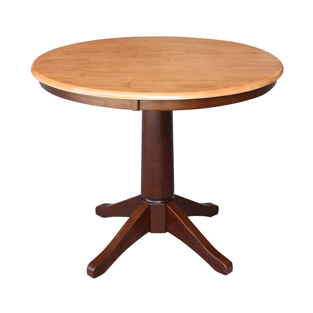36" Round Top Pedestal Table - 28.9"H, Cinnamon/Espresso. Picture 37