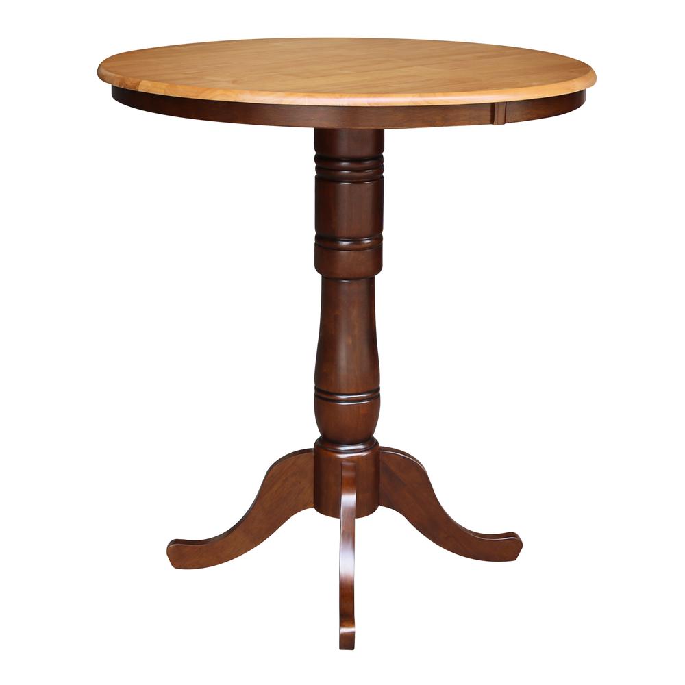 36" Round Top Pedestal Table - 28.9"H, Cinnamon/Espresso. Picture 42