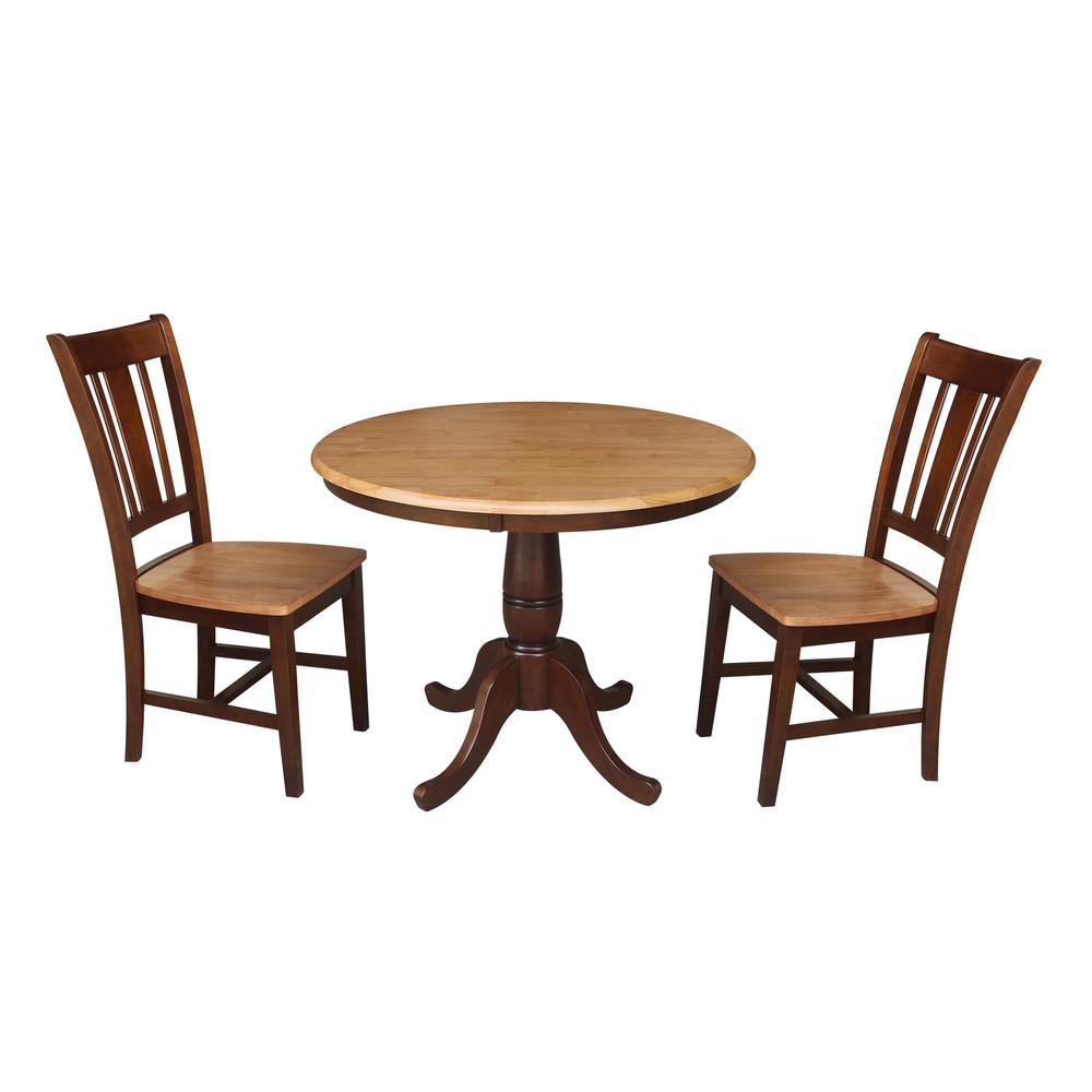 36" Round Top Pedestal Table - 28.9"H, Cinnamon/Espresso. Picture 47