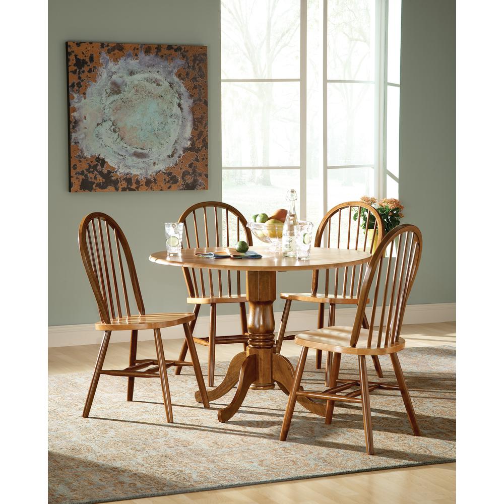 Set of 5 pcs - 42" Dual Drop Leaf Table with 4 Windsor chairs. Picture 2