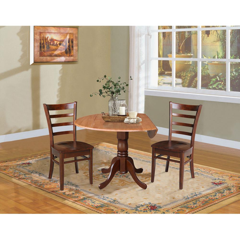 42 in. Dual Drop Leaf Table with 2 Ladder Back Dining Chairs. Picture 4