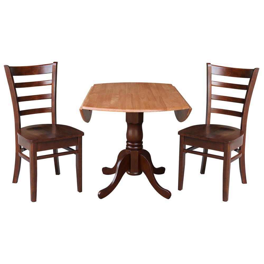 42 in. Dual Drop Leaf Table with 2 Ladder Back Dining Chairs. Picture 5