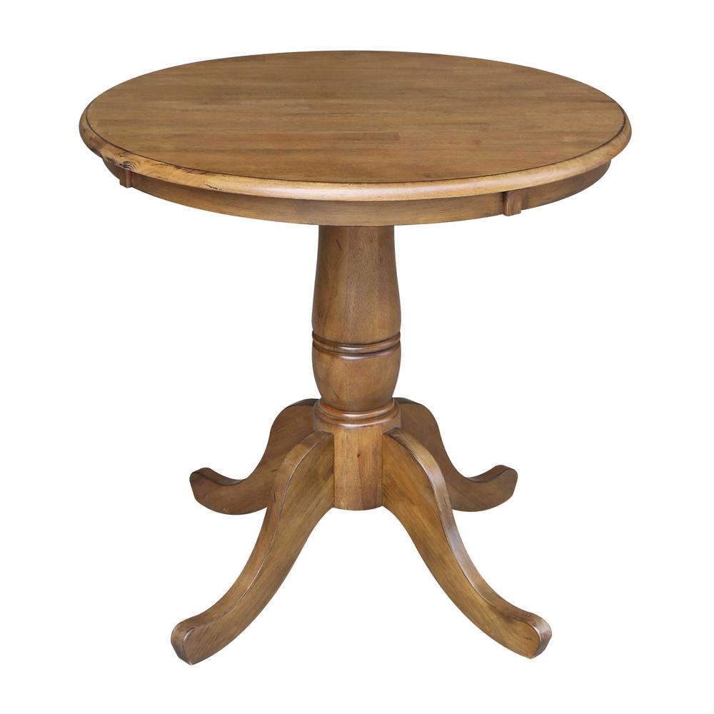 30" Round Top Pedestal Table - 28.9"H, Pecan. Picture 46