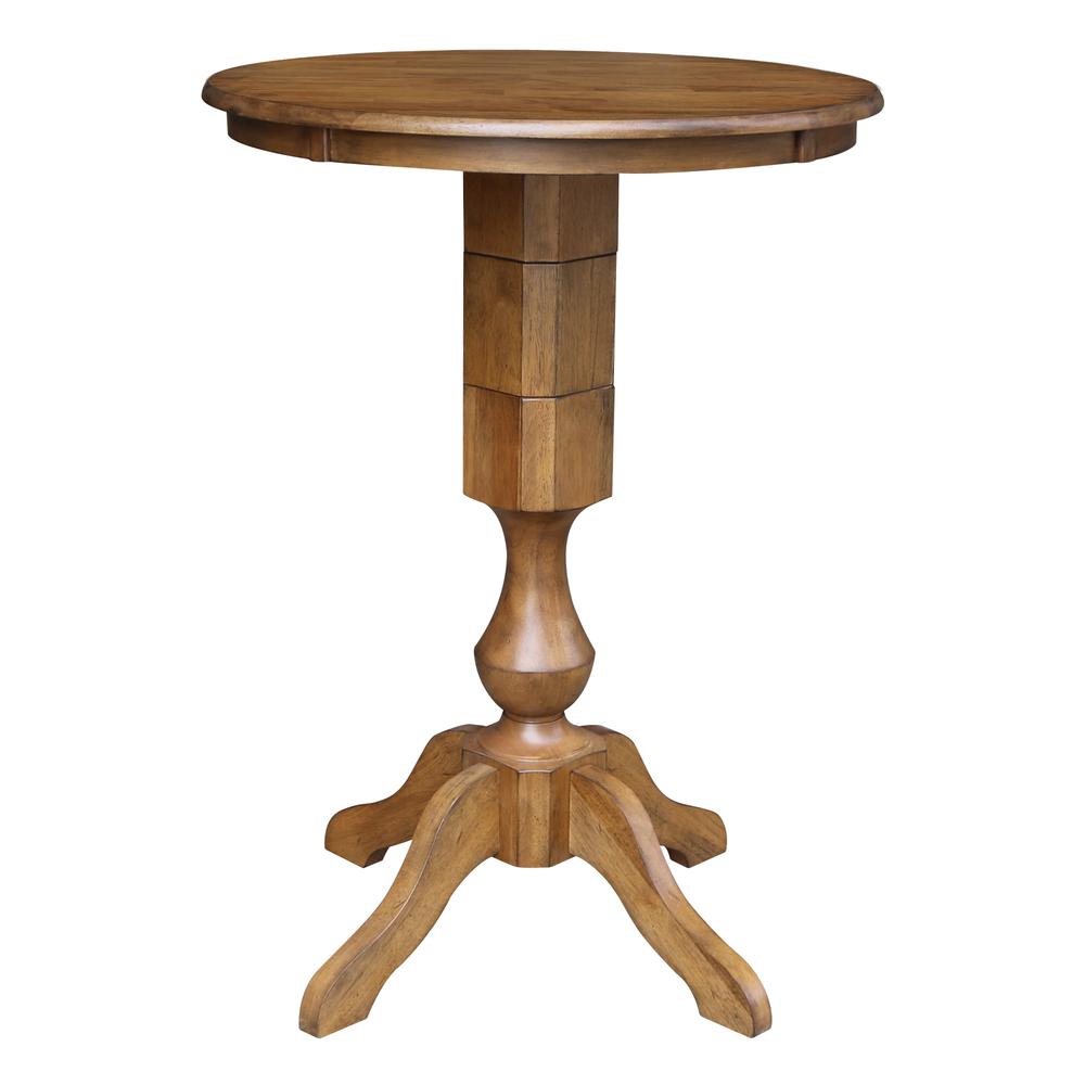 30" Round Top Pedestal Table - 28.9"H, Pecan. Picture 18