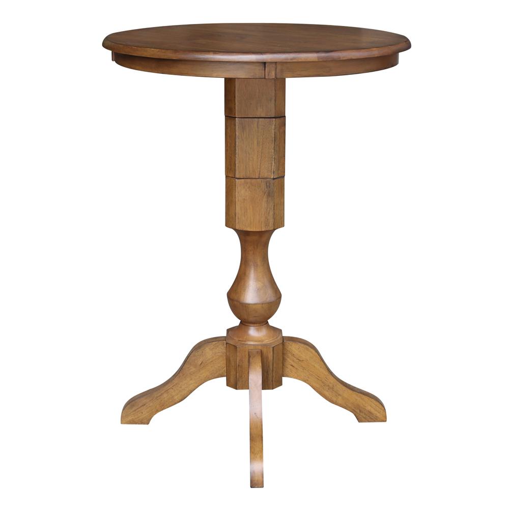 30" Round Top Pedestal Table - 28.9"H, Pecan. Picture 16