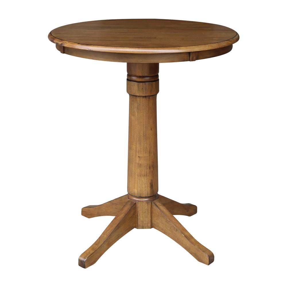 30" Round Top Pedestal Table - 28.9"H, Pecan. Picture 32