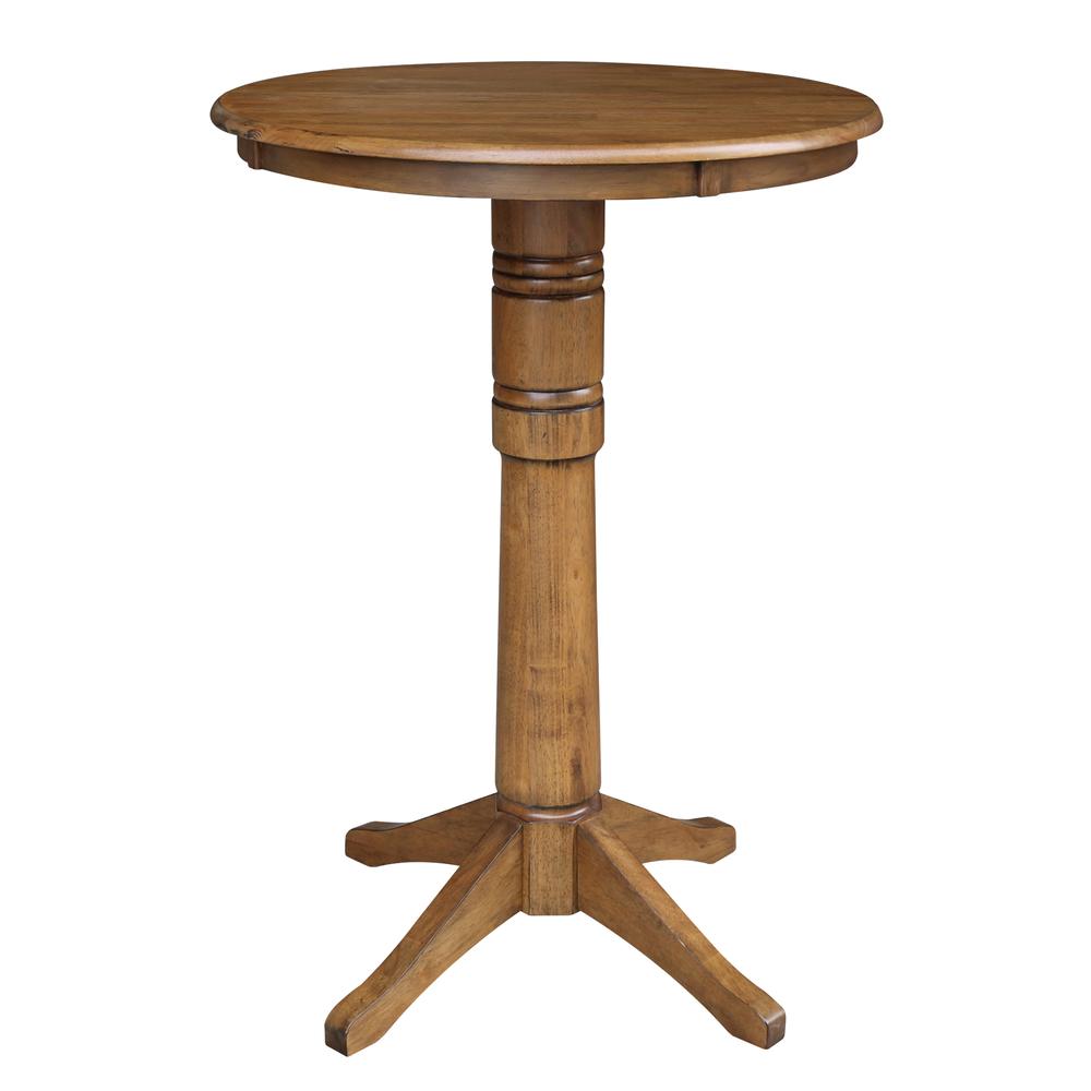 30" Round Top Pedestal Table - 28.9"H, Pecan. Picture 30