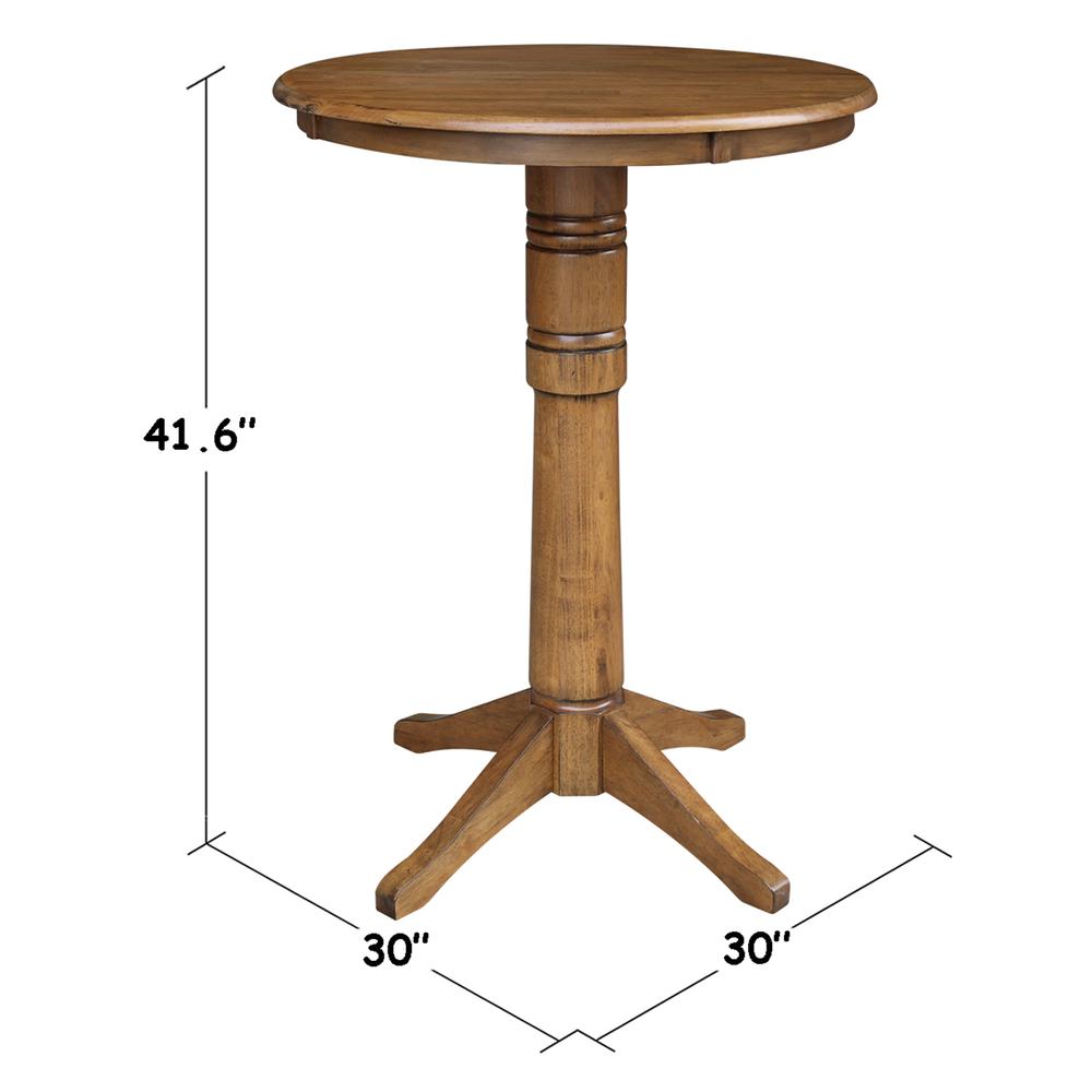 30" Round Top Pedestal Table - 28.9"H, Pecan. Picture 27