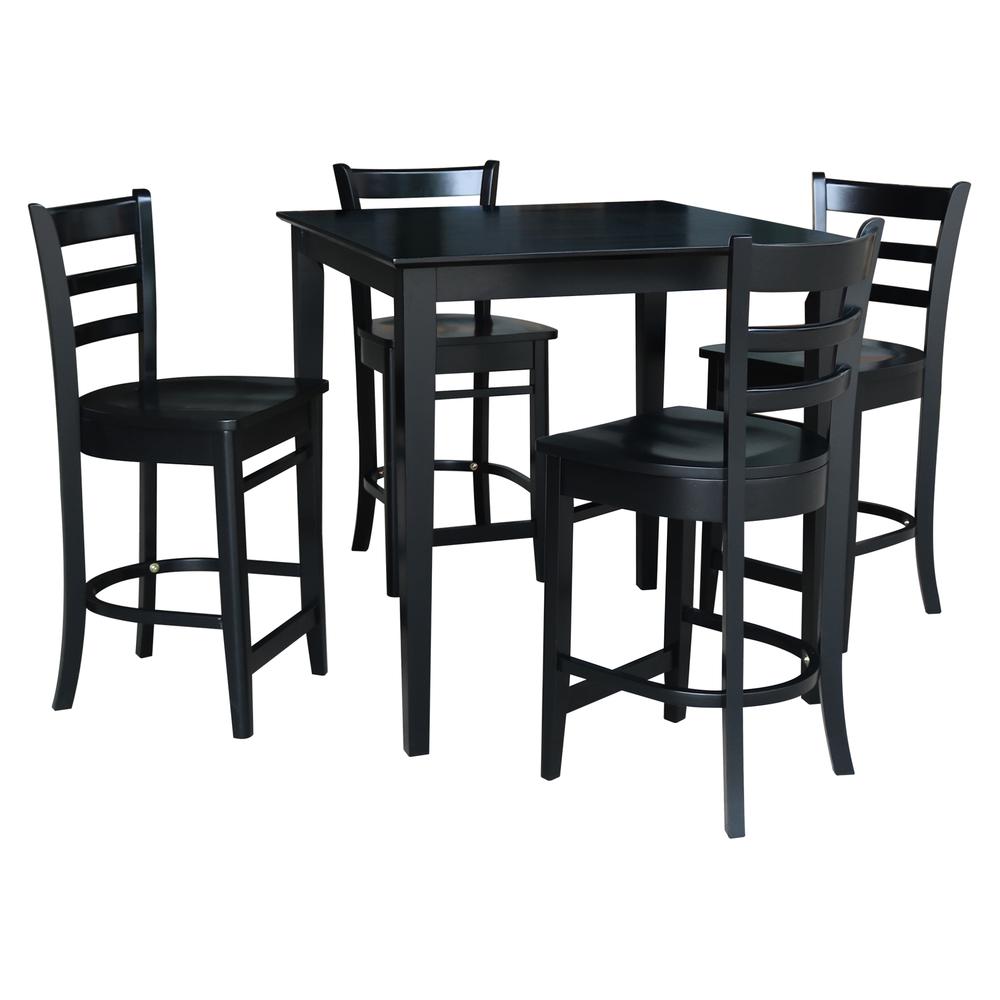 36" x 36" Counter Height Table with 4 Emily Counter Height Stools - 5 Piece Set. Picture 2