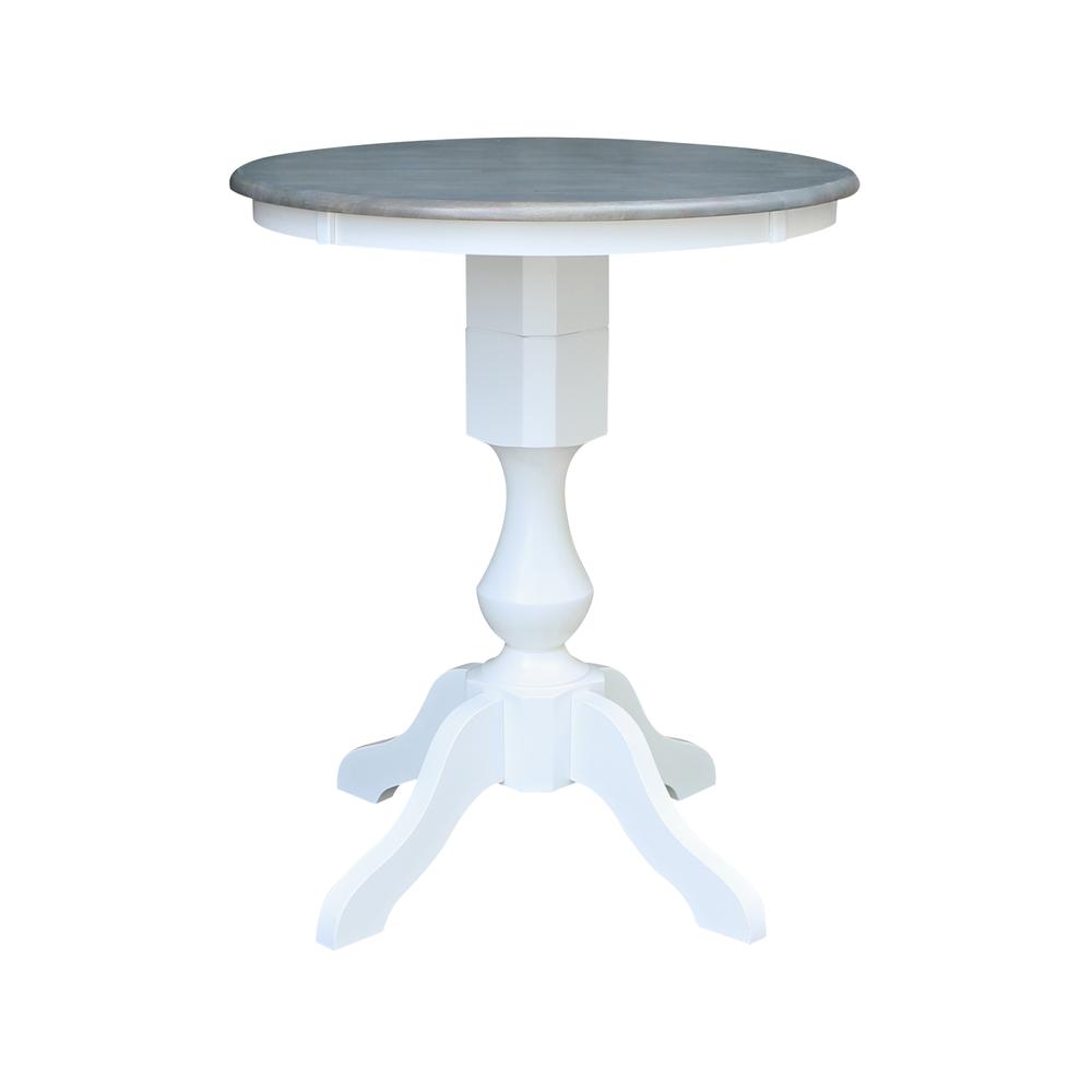 30" Round Pedestal Counter Height Table with 2 Emily Counter Height Stools. Picture 2