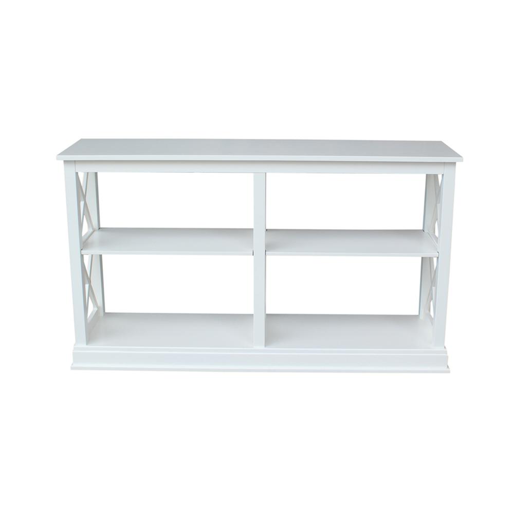 Hampton Sofa Server Table With Shelves, White. Picture 4