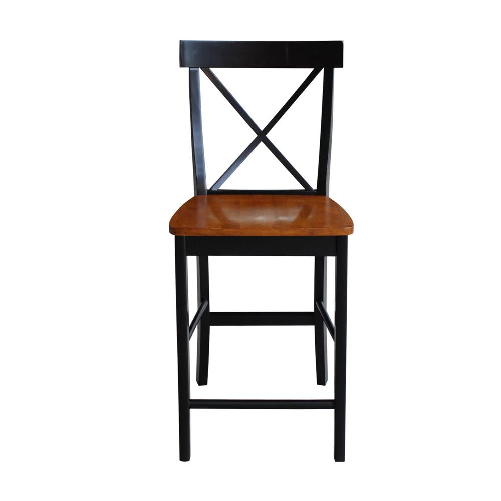 X-Back Counter height Stool - 24" Seat Height, Black/Cherry. Picture 6