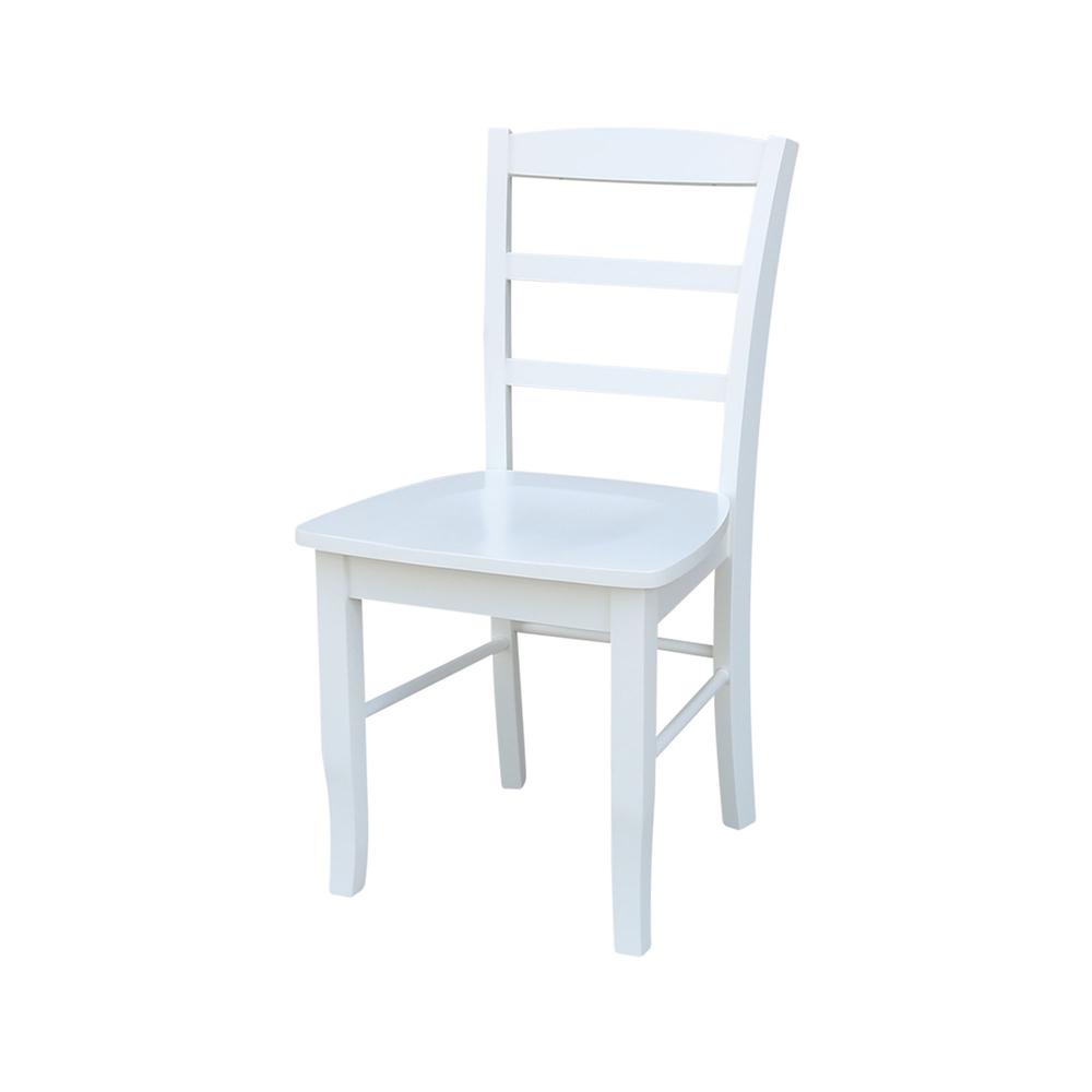Set of Two Madrid Ladderback Chairs, White. Picture 1