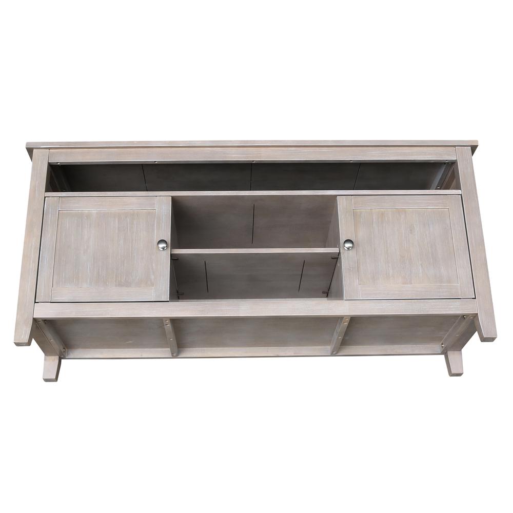 Entertainment / TV Stand - With 2 Doors, Washed Gray Taupe. Picture 6