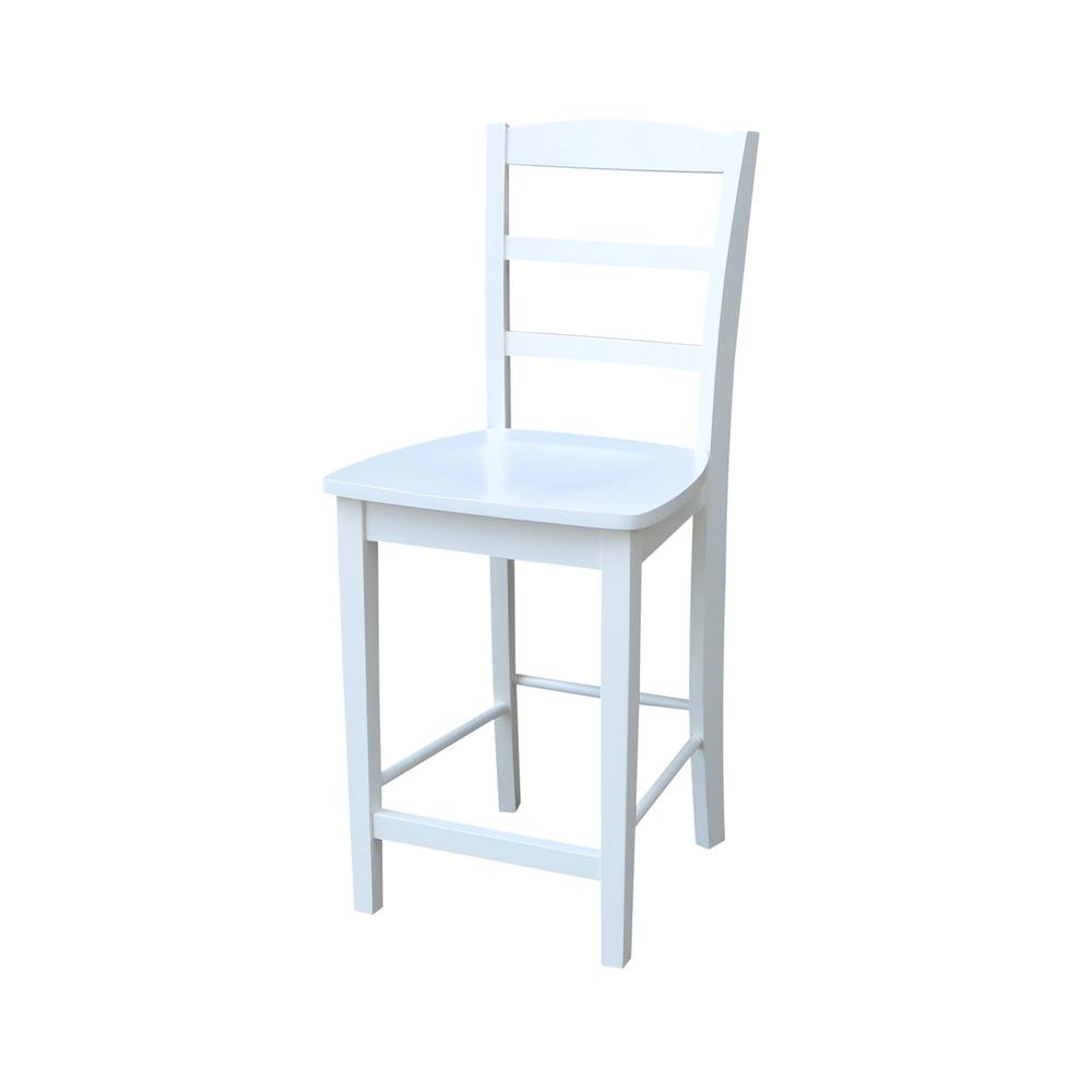 Madrid Counter height Stool - 24" Seat Height, White. Picture 1