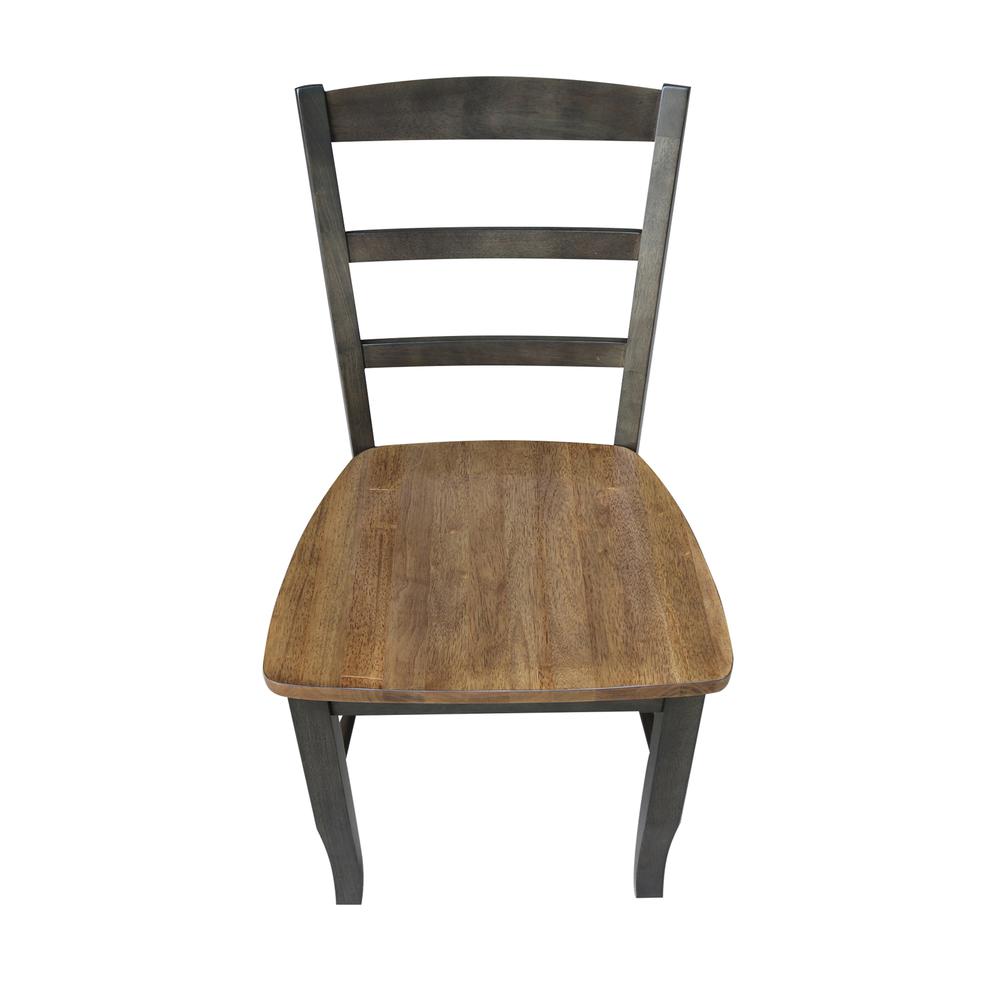 Madrid Ladderback Chairs - Set of 2, Hickory/Washed Coal. Picture 11
