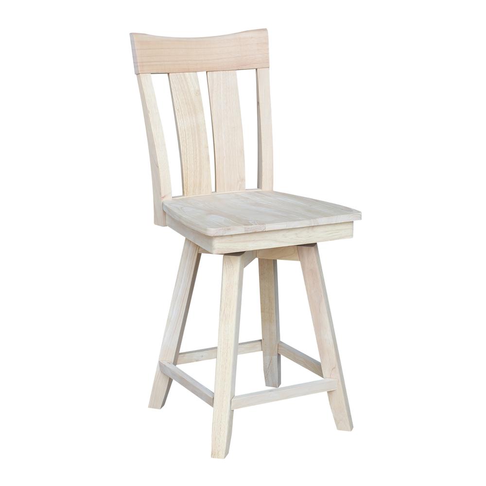 Ava Counter height Stool - With Swivel And Auto Return - 24" Seat Height, Unfinished. Picture 7