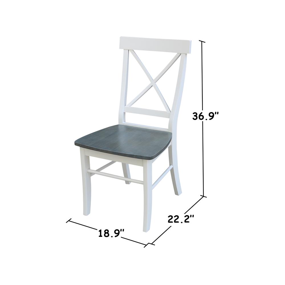 X-Back Chair - with Solid Wood Seat , White/Heather Gray. Picture 9