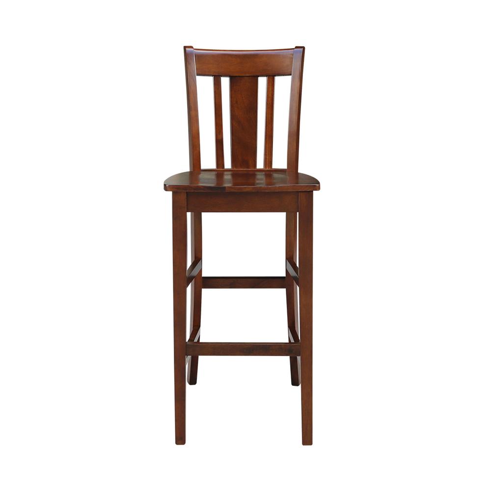 San Remo Bar height Stool - 30" Seat Height, Espresso. Picture 6
