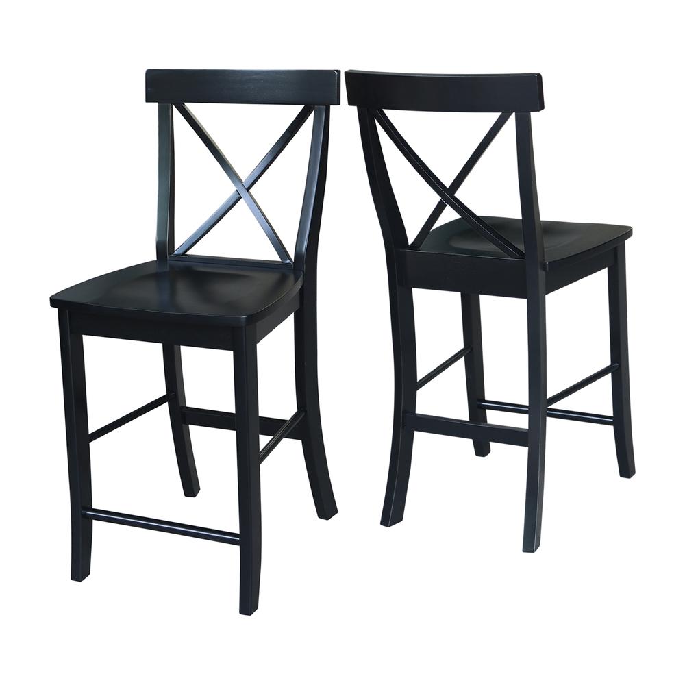 X-Back Counter height Stool - 24" Seat Height, Black. Picture 6