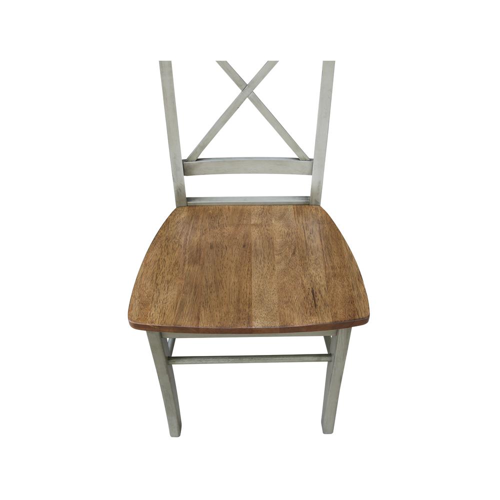 X-Back Chair - with Solid Wood Seat , Hickory/Stone. Picture 2
