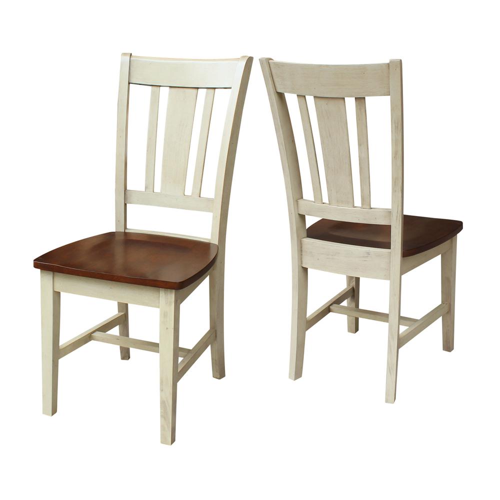Set of Two San Remo Splatback Chairs, Antiqued Almond/Espresso. Picture 8