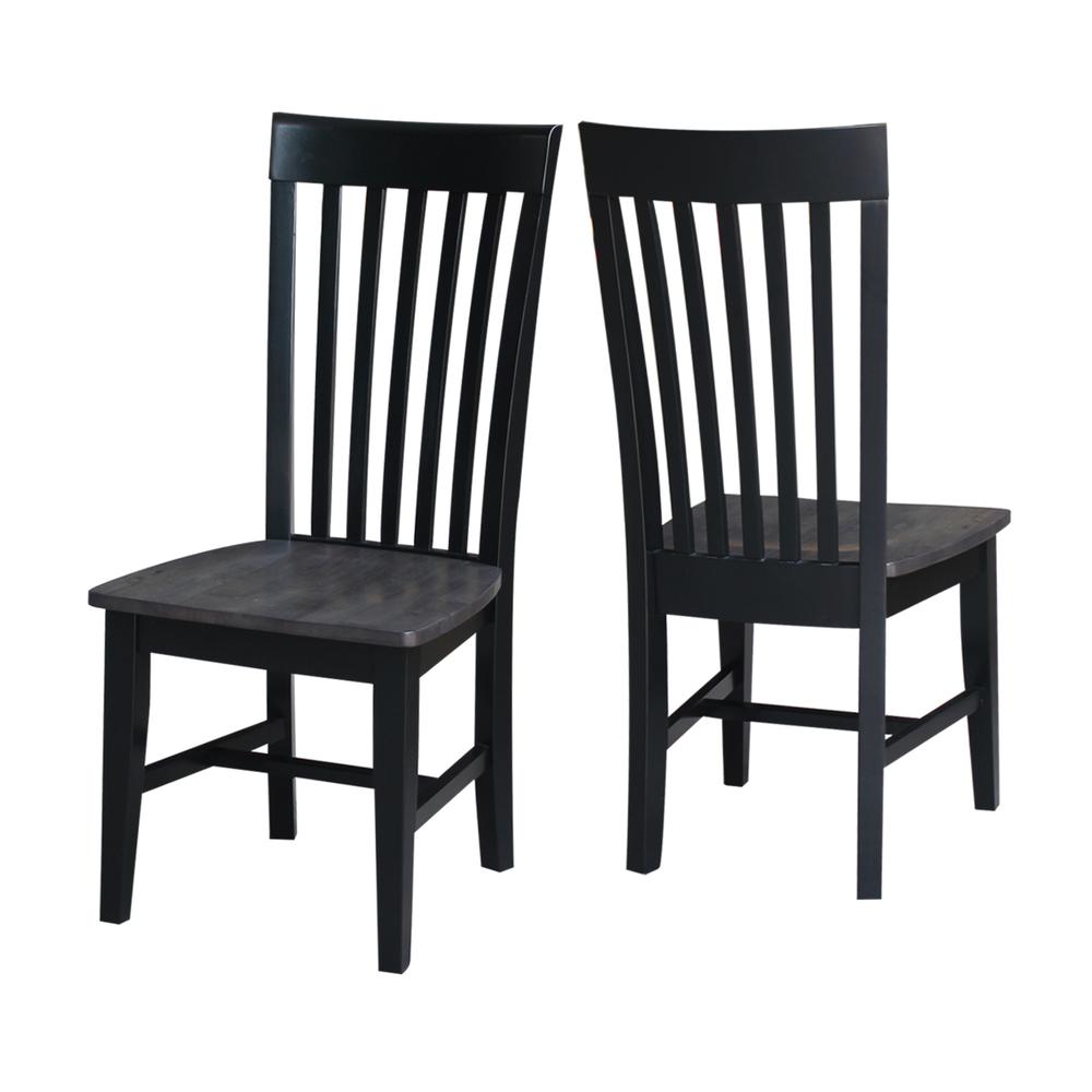 Set of Two Cosmo Tall Mission Chairs, Coal-Black/washed black. Picture 3