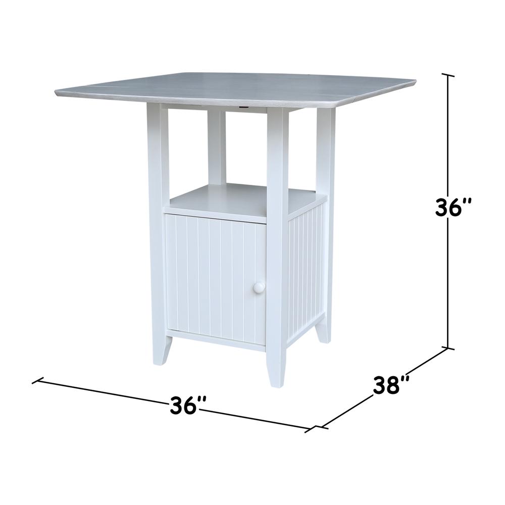 Dual Drop Leaf Bistro Table, Counter Height with Storage. Picture 3