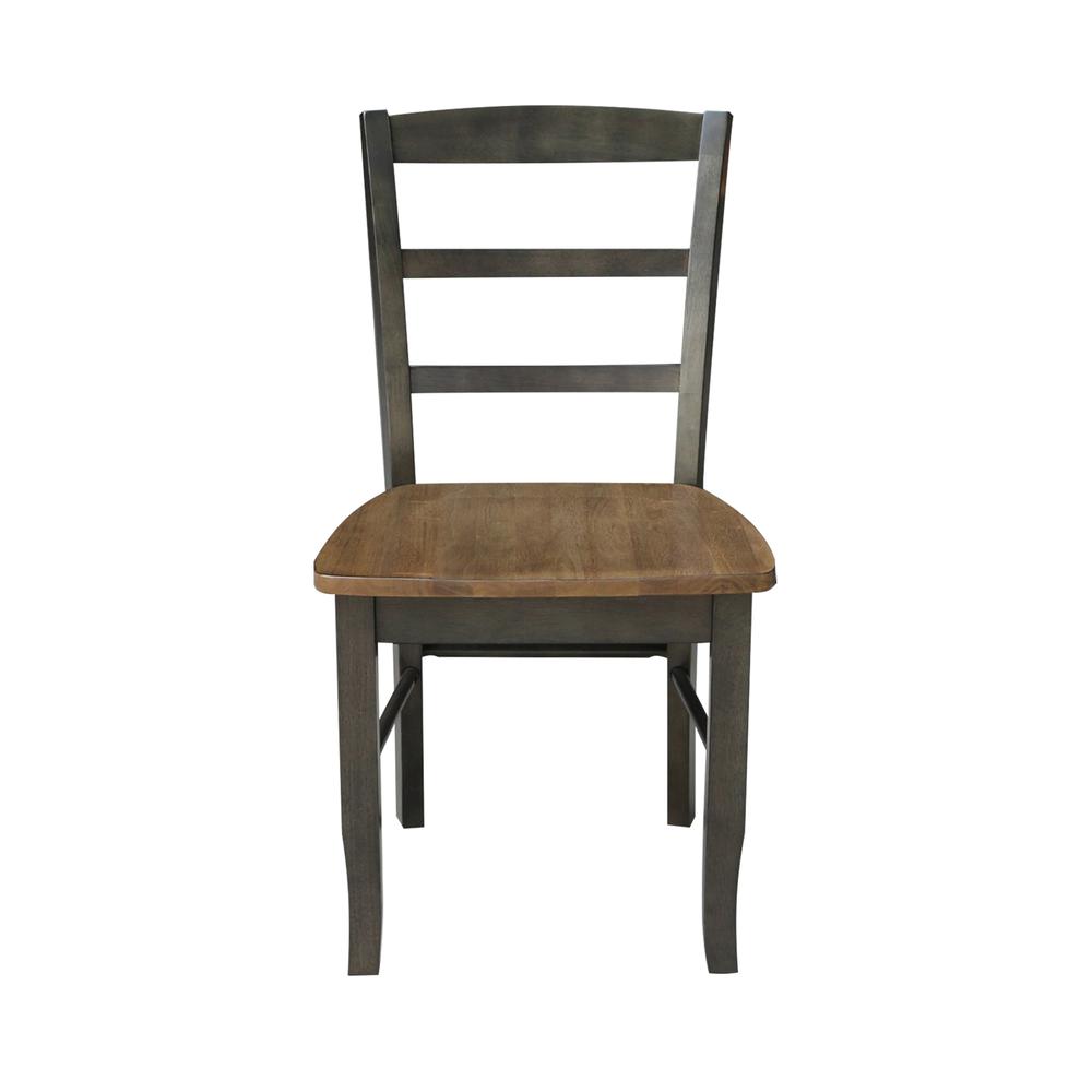 Madrid Ladderback Chairs - Set of 2, Hickory/Washed Coal. Picture 7