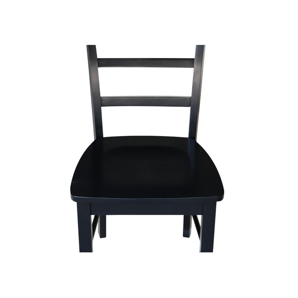 Set of Two Madrid Ladderback Chairs, Black. Picture 2