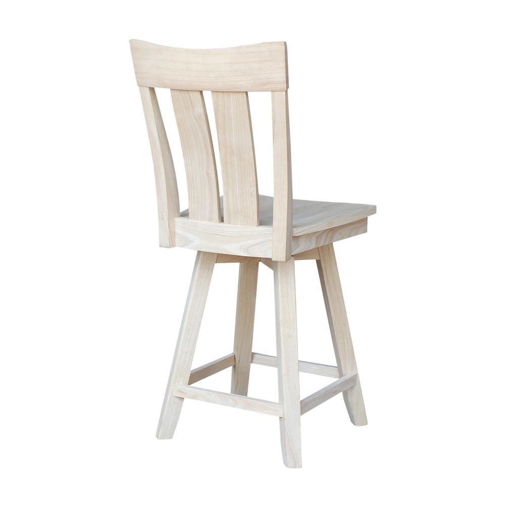 Ava Counter height Stool - With Swivel And Auto Return - 24" Seat Height, Unfinished. Picture 8