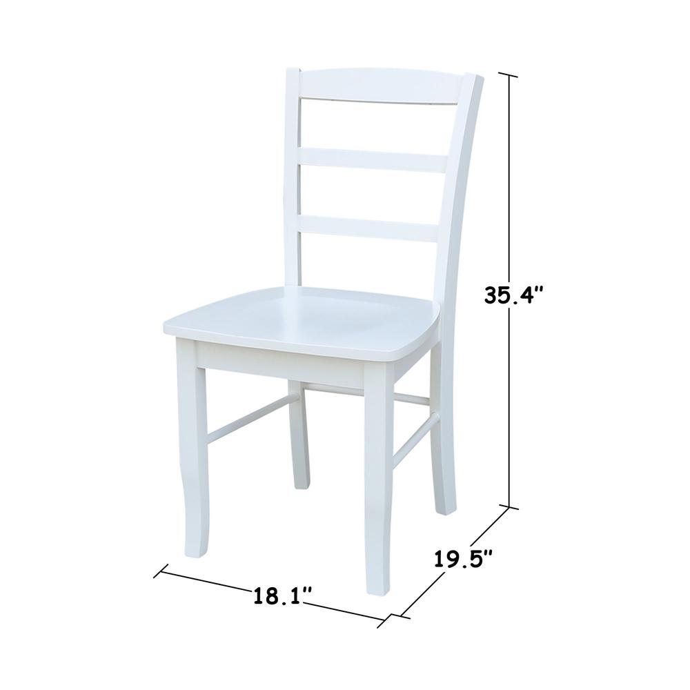 Set of Two Madrid Ladderback Chairs, White. Picture 10