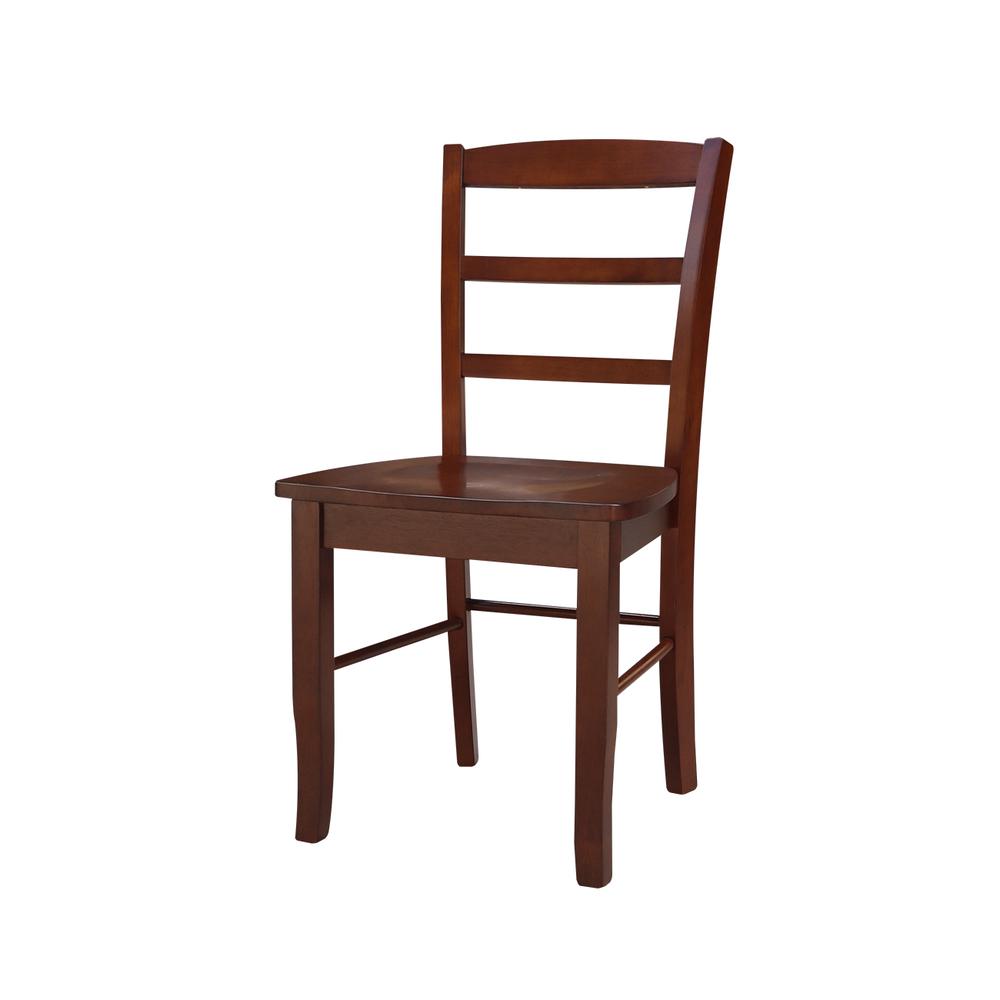 Set of Two Madrid Ladderback Chairs, Espresso. Picture 1