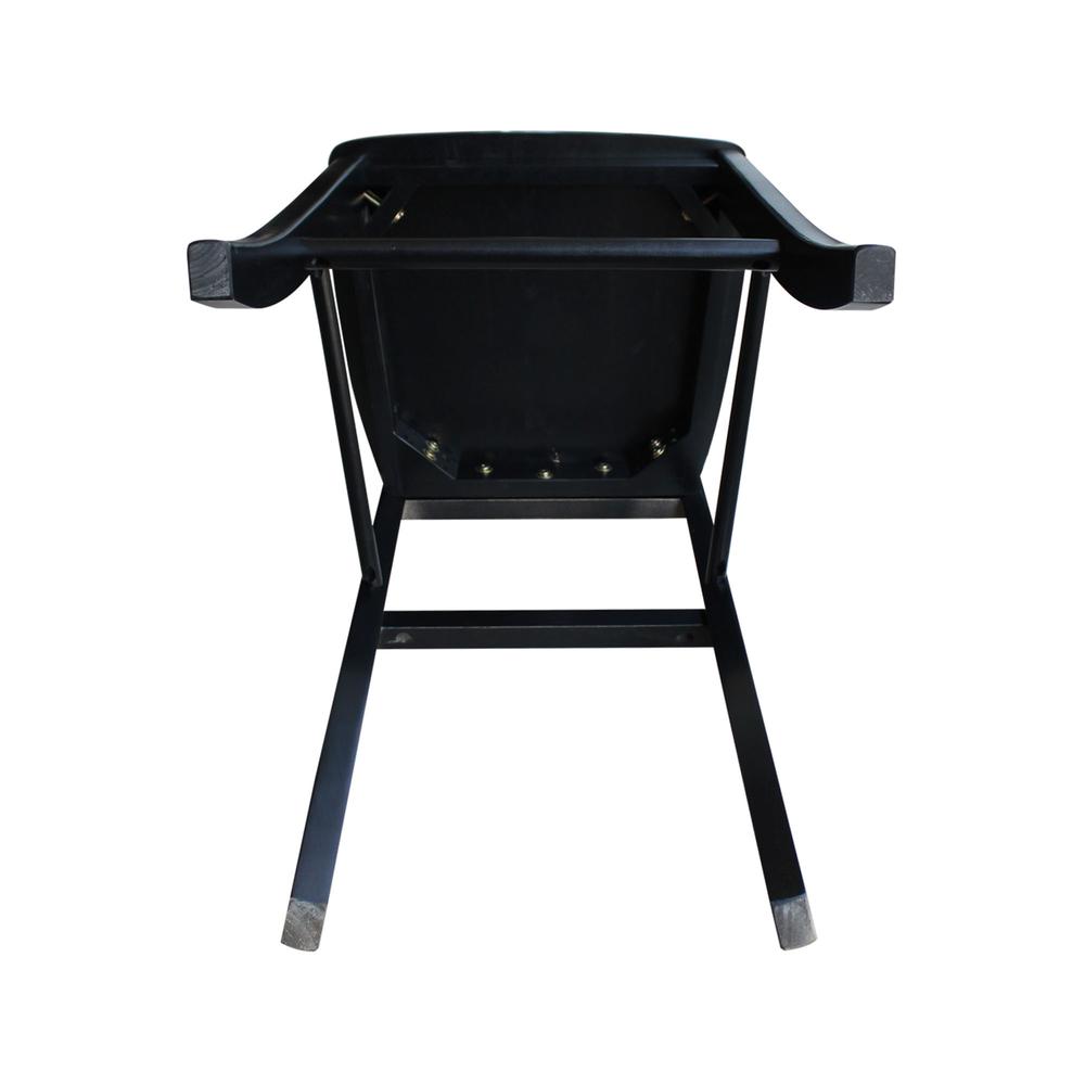 X-Back Bar height Stool - 30" Seat Height, Black. Picture 3