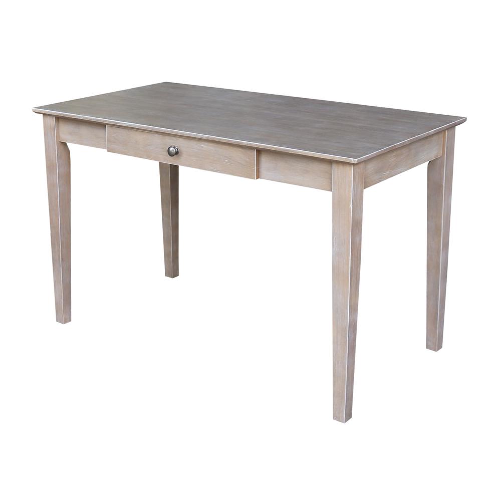 Writing Desk With Drawer, Washed Gray Taupe. Picture 10