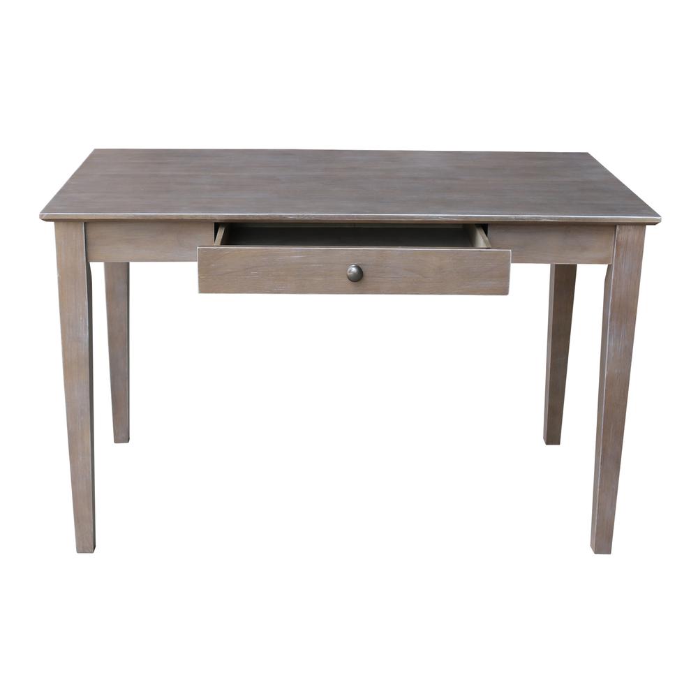 Writing Desk With Drawer, Washed Gray Taupe. Picture 3