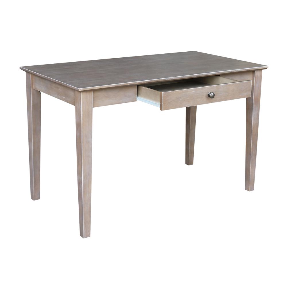 Writing Desk With Drawer, Washed Gray Taupe. Picture 5