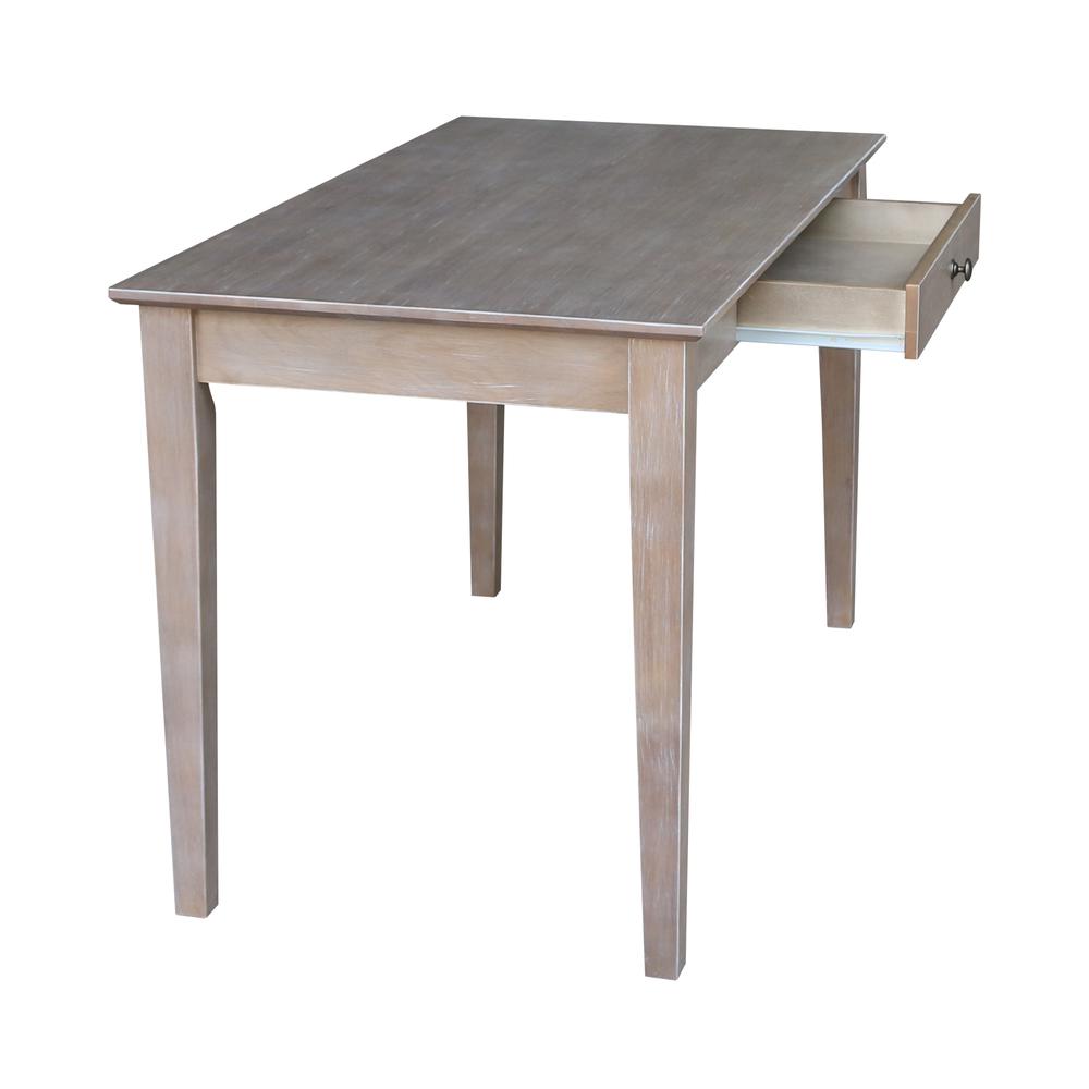 Writing Desk With Drawer, Washed Gray Taupe. Picture 6